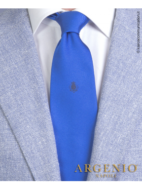 Stemma blu Regno Due Sicilie in seta bluette, Cravatta