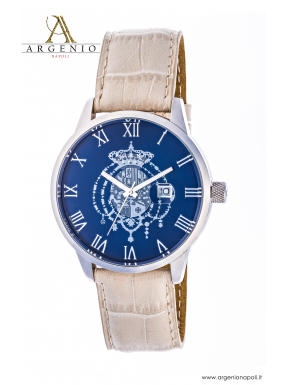 Orologio Classic – Quadrante blu e Cinturino in pelle beige